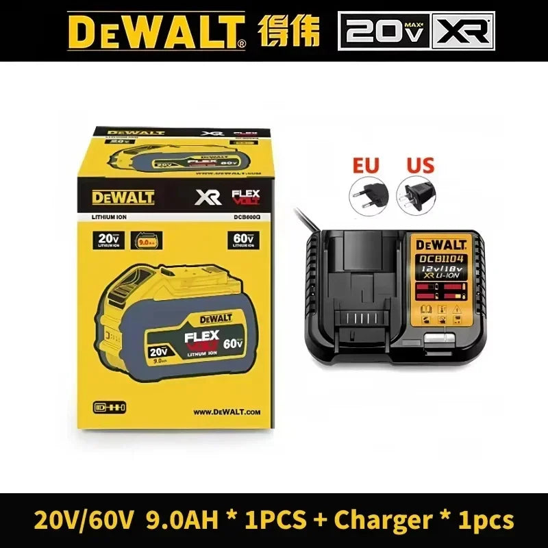 🦞DeWALT 100% Original Battery 20V/60V9Ah MAX FlexVolt for DCB205 DCB206 DCB209 DCB182 Power Tool with Charger🚀