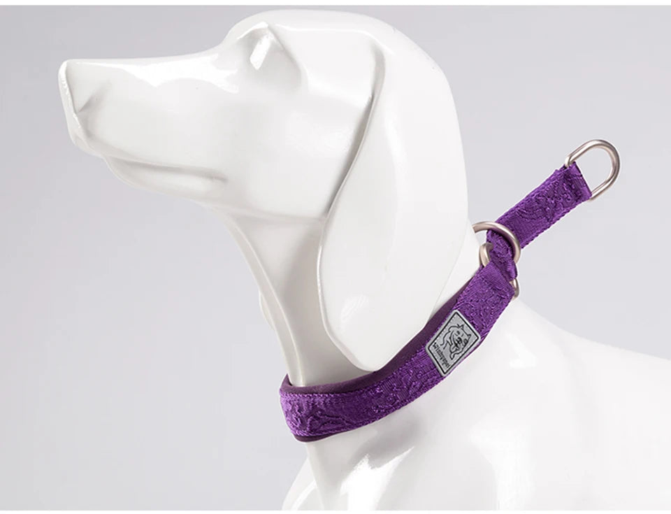 Winhyepet Pet Dog Collar P-chain No Pull Walking Traveling Light 3M Reflection Liner for Great & Small Puppy Bulldog  YC1851