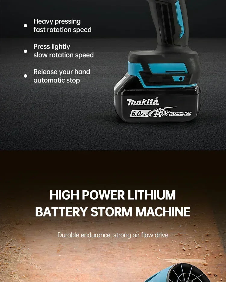 Makita Violent Blower Turbo Jet Fan 30000RPM  Electric Air Duster Wind Speed Turbo Rechargeable with Light Car Cleanin Tool