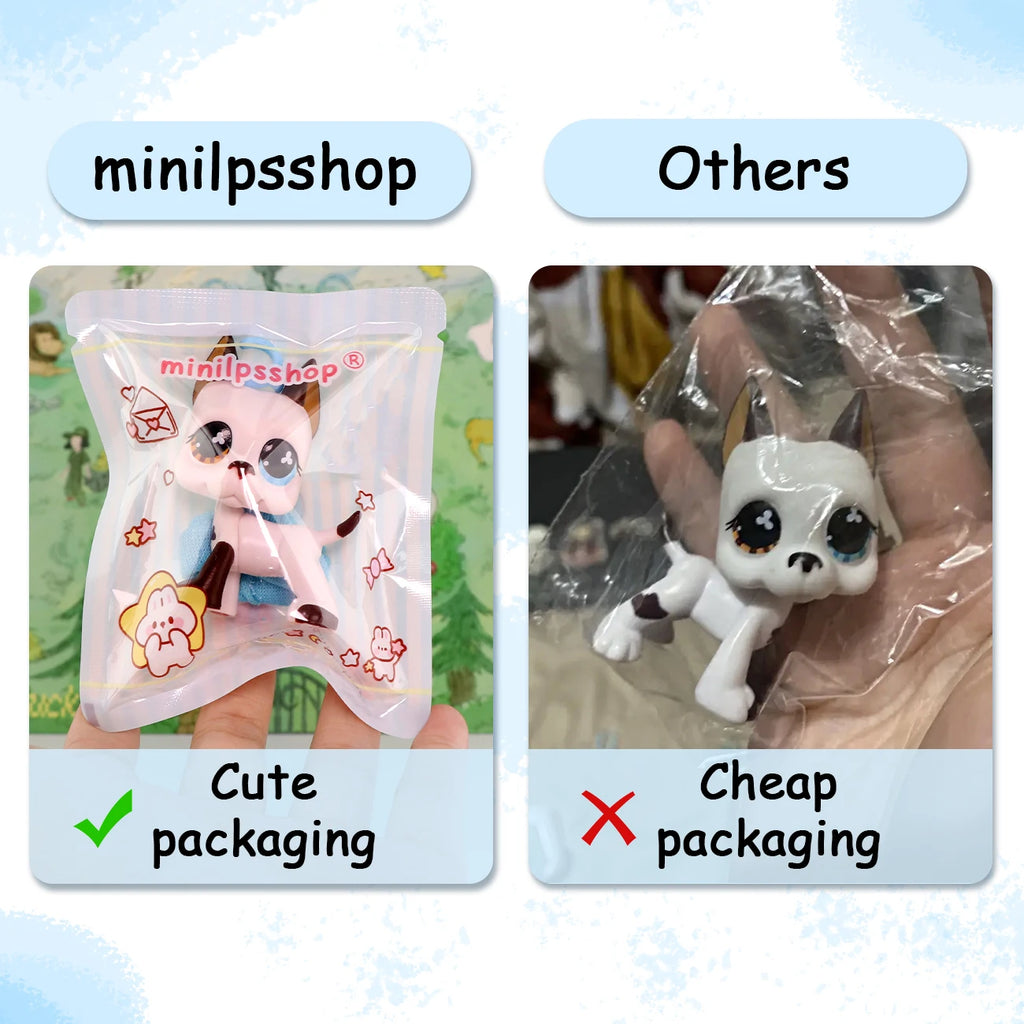 More Toys Lovely Pet Shop Shorthair Cat Dachshund Collie Deer Husky Wolf with Accessories Set