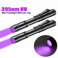 UV Flashlight 395nm Ultraviolet Torch With Pen Clip Portable AAA Batteries Used Violet Light Pet Urine Scorpion Detector UV Lamp