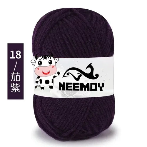 25g Neemoy New 4-strand Combed Milk Cotton Wool Ball Doll Blanket Hook Shoes Crochet Material Bag Wool Manual Weaving