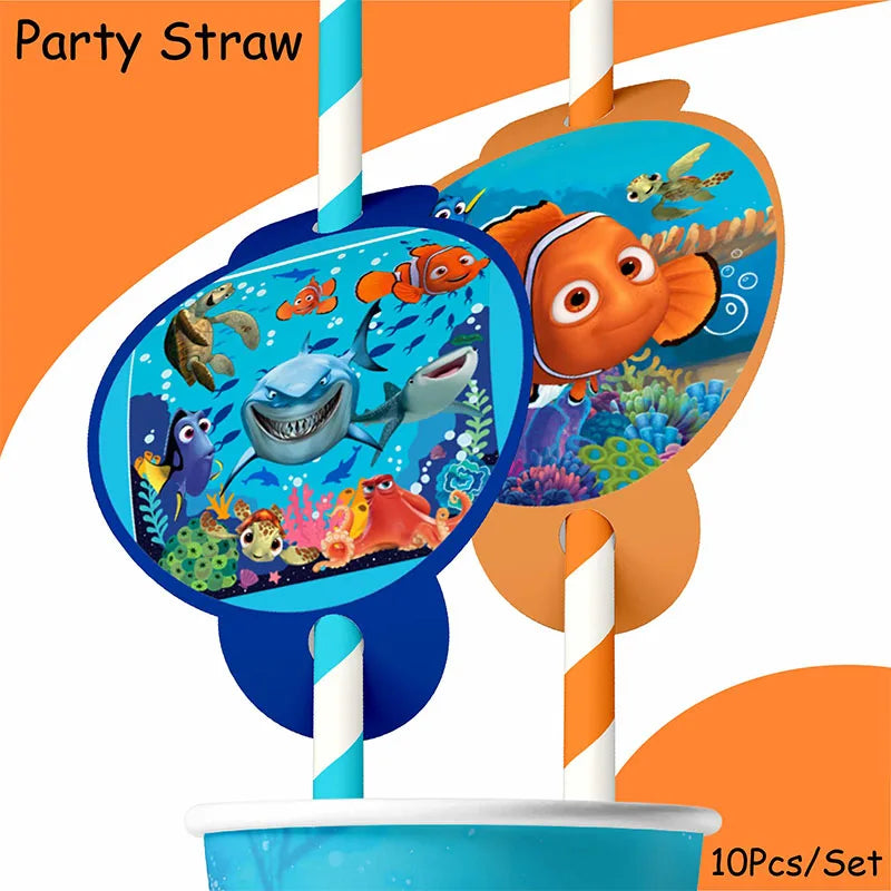 Finding Nemo Birthday Decoration Angle Disposable Tableware Cup Plate Tablecloth Baby Shower Kids GirlsBoy Party Supplies
