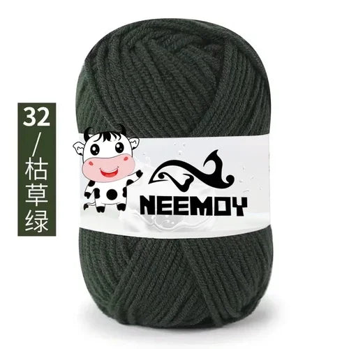 25g Neemoy New 4-strand Combed Milk Cotton Wool Ball Doll Blanket Hook Shoes Crochet Material Bag Wool Manual Weaving