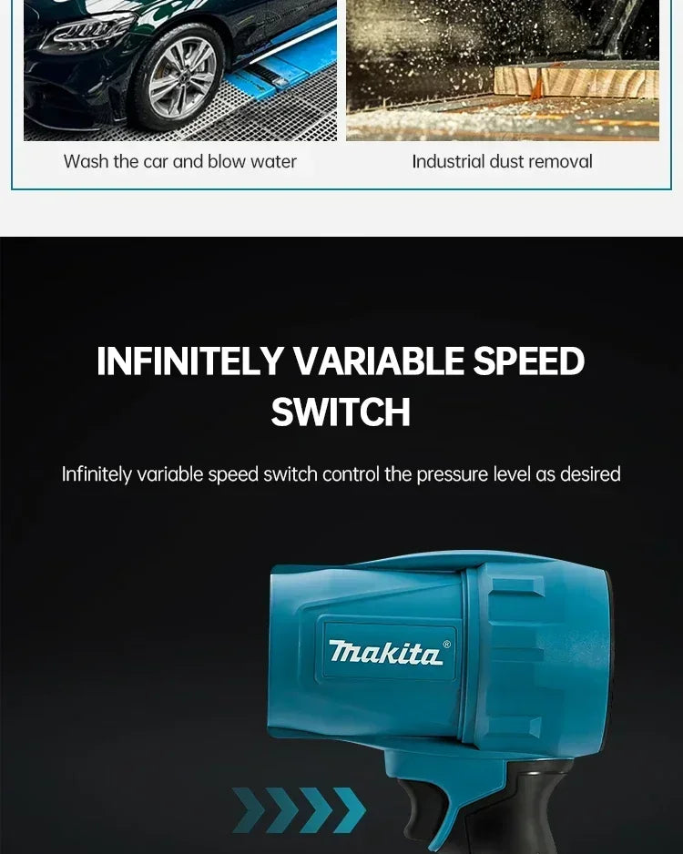 Makita Violent Blower Turbo Jet Fan 30000RPM  Electric Air Duster Wind Speed Turbo Rechargeable with Light Car Cleanin Tool