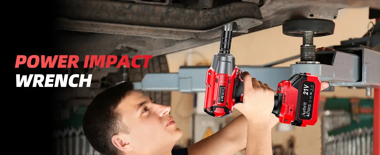 1/2 Inch Brushless Cordless Impact Wrench 480Ft-lbs|3300RPM High Torque with 2x4000mAh Batteries&4 Sockets for Car Repair,Home