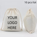 10/20pcs LOGO Customized Cotton Drawstring Bag Wedding Party Gift Packaging Pouches Personalized Home Organizer Storage Bags