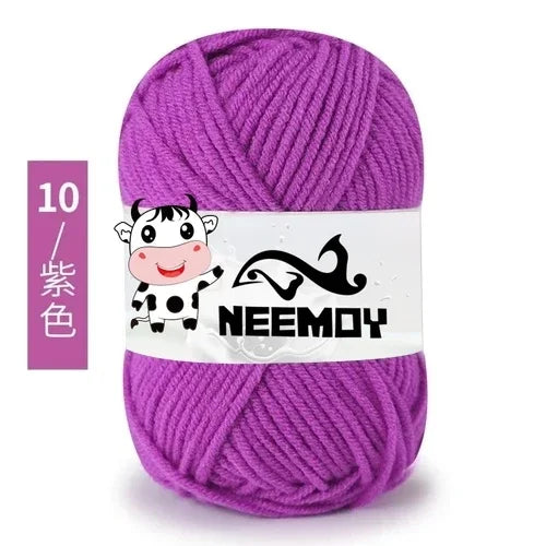 25g Neemoy New 4-strand Combed Milk Cotton Wool Ball Doll Blanket Hook Shoes Crochet Material Bag Wool Manual Weaving