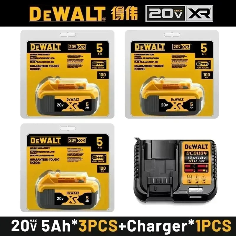 DeWALT Original Battery 20V 5.0Ah 6.0Ah MAX FlexVolt for DCB606 DCB205 DCB206 DCB209 DCB182 Power Tool with Charger