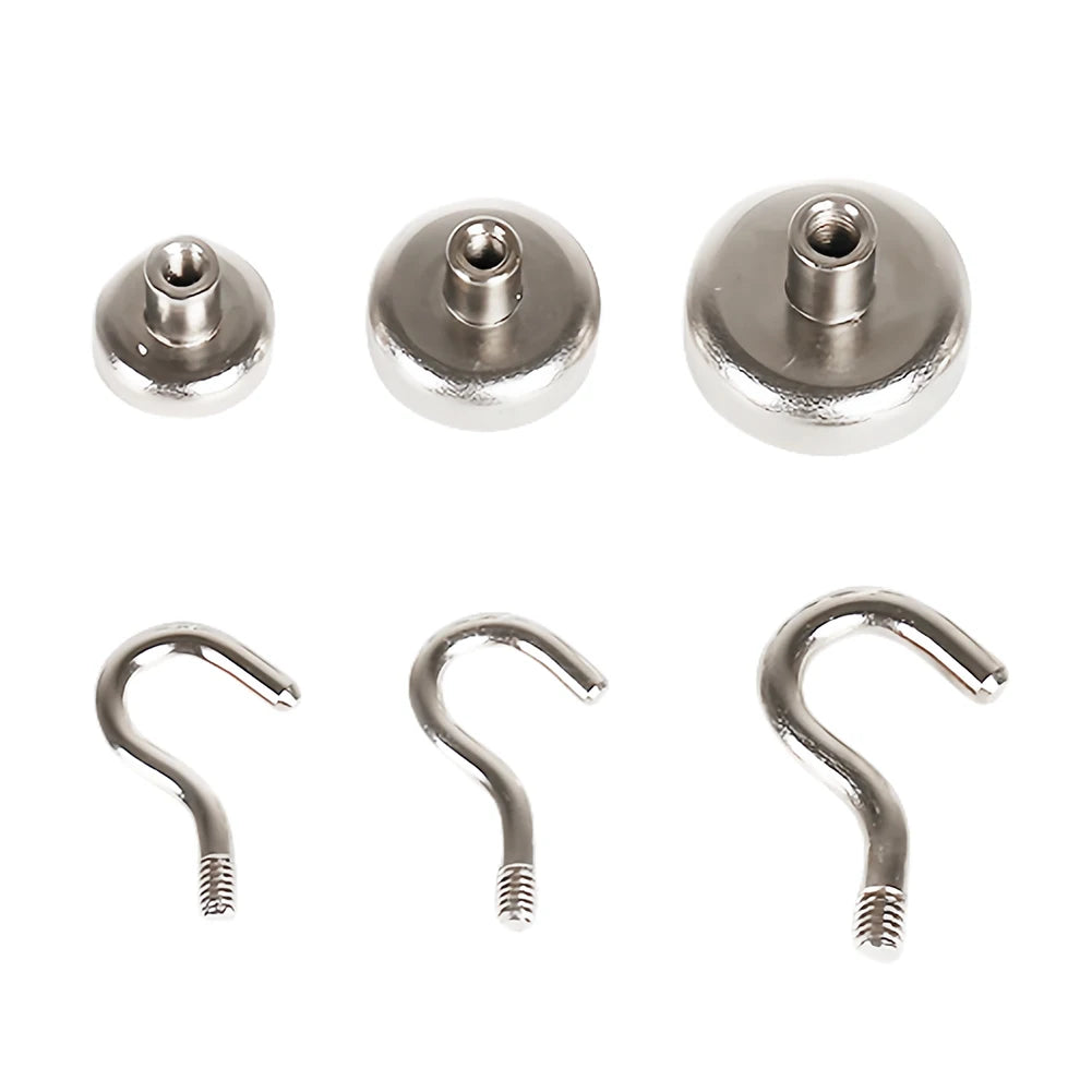 10Pcs Strong Magnetic Hooks Punch free Practical Load Bearing Hook Thick Wall Storage For Indoor Outdoor Home Kitchen 2/12/34kg