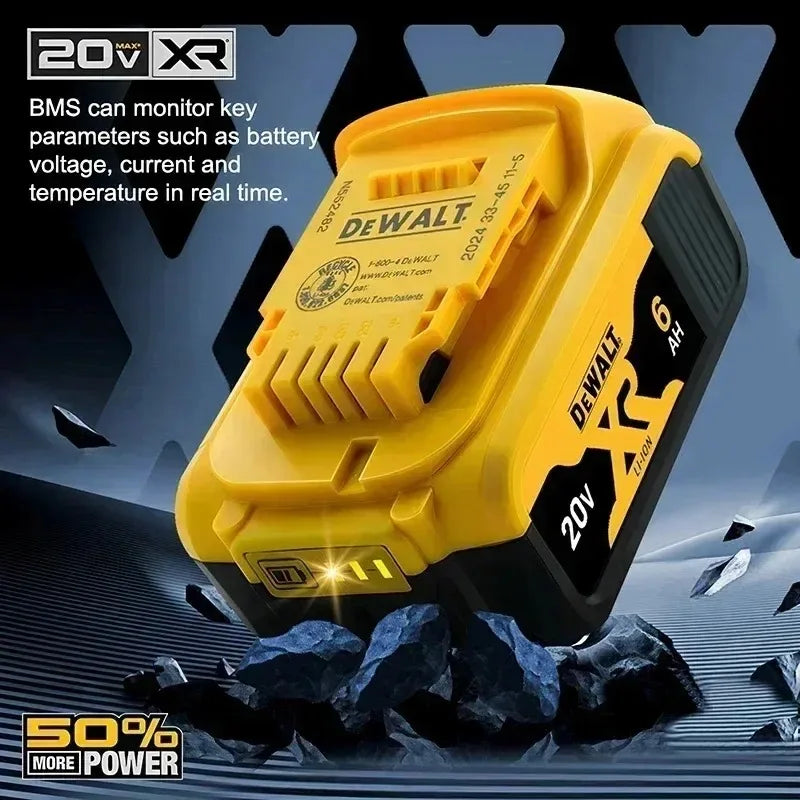 DeWALT Original Battery 20V 5.0Ah 6.0Ah MAX FlexVolt for DCB606 DCB205 DCB206 DCB209 DCB182 Power Tool with Charger