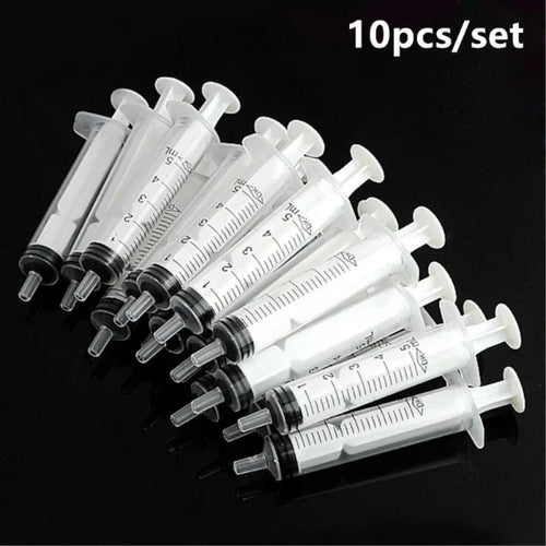 10x Disposable Plastic 5ml Syringes Without Needles for Laboratory Nutrition Measurement Small Pet Food Feeder (Without Needle)