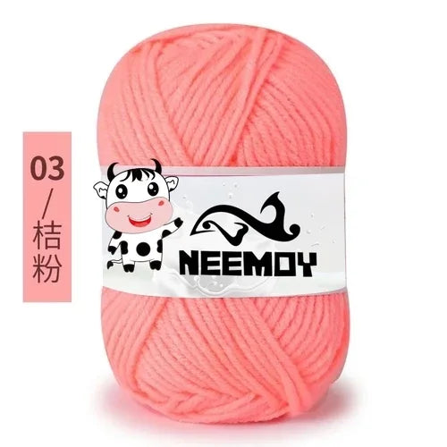 25g Neemoy New 4-strand Combed Milk Cotton Wool Ball Doll Blanket Hook Shoes Crochet Material Bag Wool Manual Weaving
