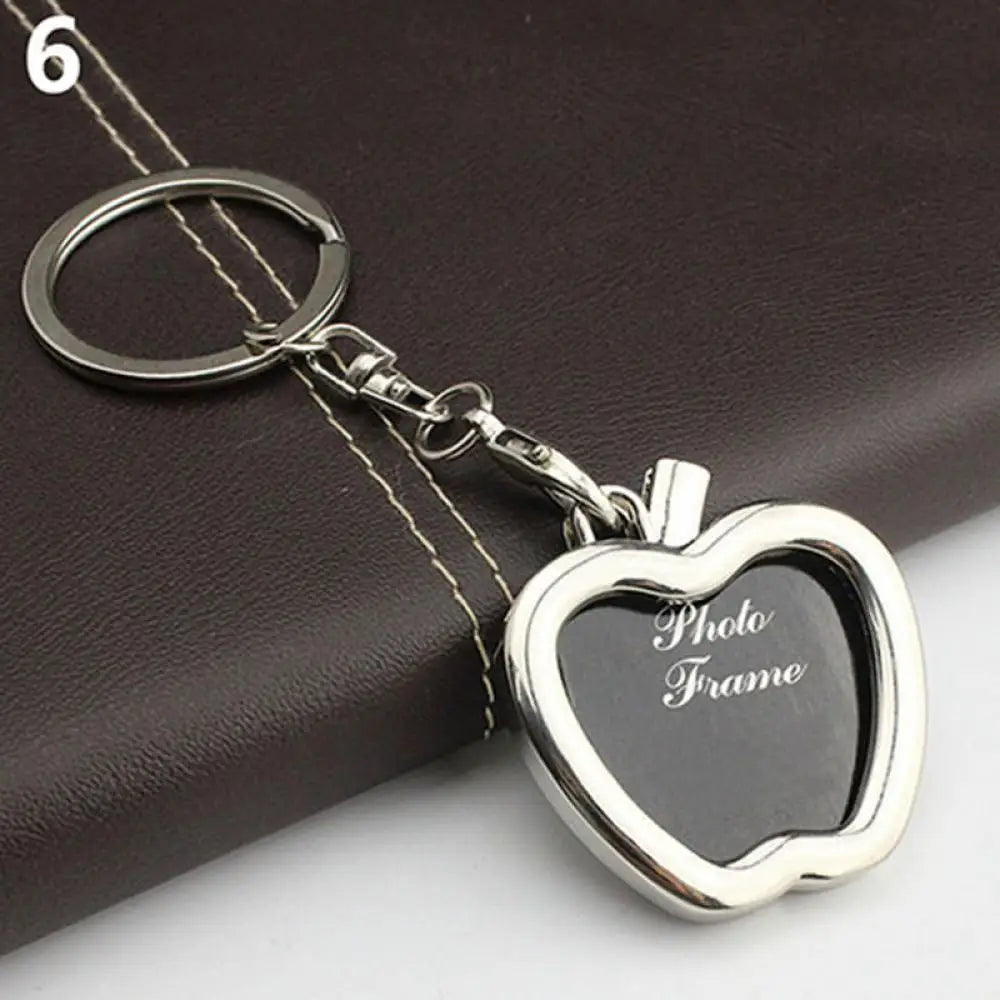 Creative Key Chain Mini Heart Square Round Oval Insert Photo Frame Rotary Keychain Keyring Women Gifts