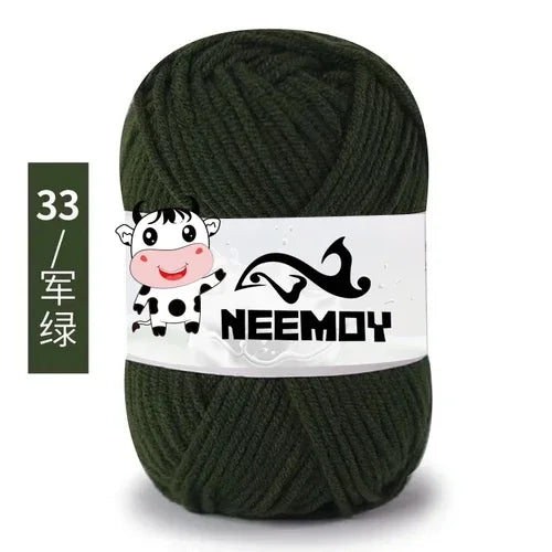 25g Neemoy New 4-strand Combed Milk Cotton Wool Ball Doll Blanket Hook Shoes Crochet Material Bag Wool Manual Weaving