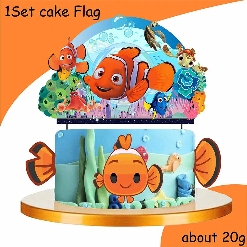 Finding Nemo Birthday Decoration Angle Disposable Tableware Cup Plate Tablecloth Baby Shower Kids GirlsBoy Party Supplies