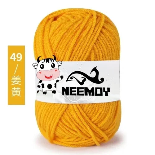 25g Neemoy New 4-strand Combed Milk Cotton Wool Ball Doll Blanket Hook Shoes Crochet Material Bag Wool Manual Weaving