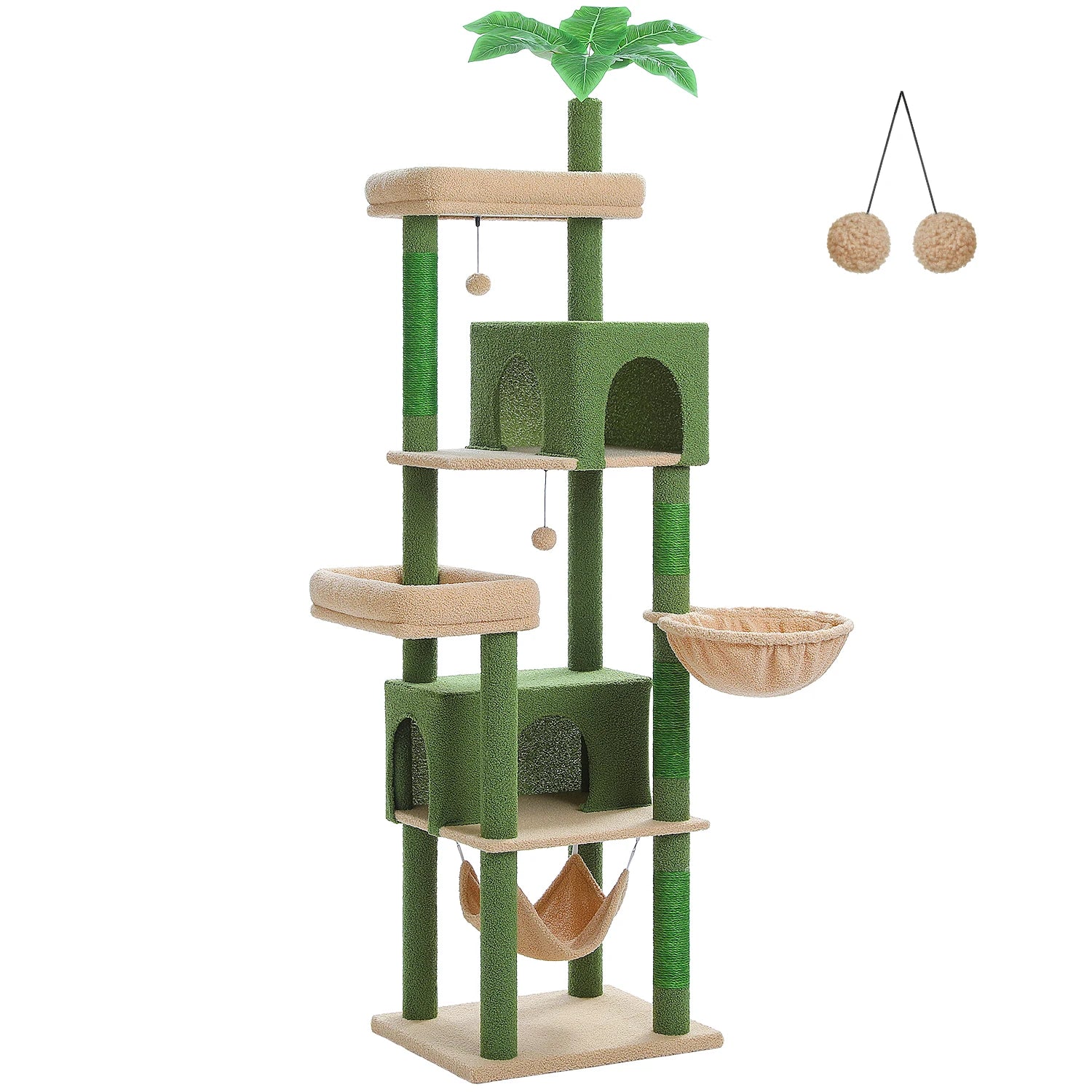 Multi-Level Cat Tree for Indoor Large Cat Tower with Scratching Posts Spacious Cat Condo Soft Top Perch Cat Furniture Cat Toys