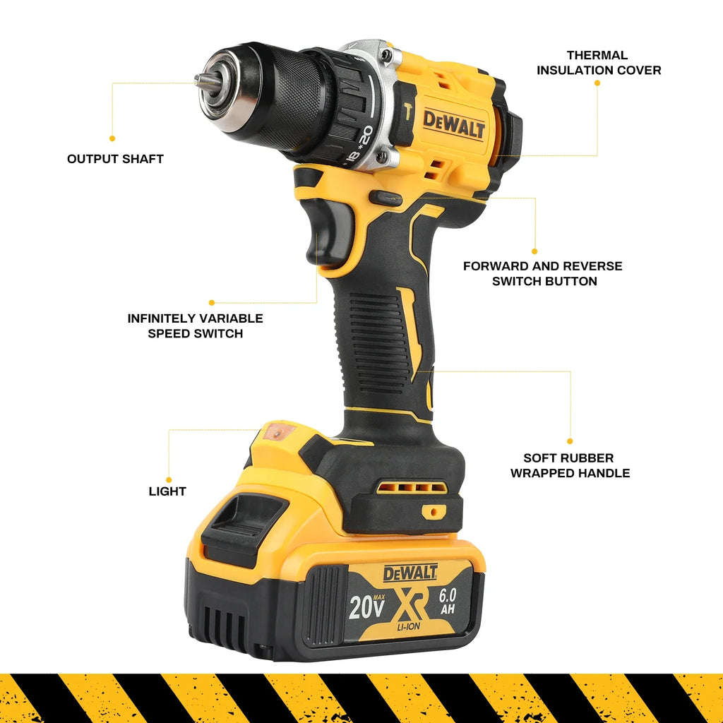 DEWALT DCD805 20V Power Tools Brushless Impact Drill Cordless Electric Screwdriver Multi-Function Hand Drill