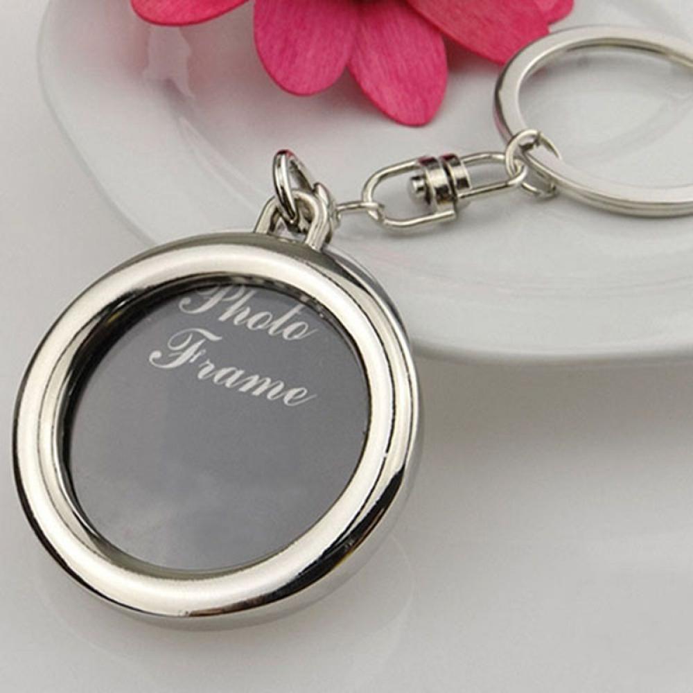 Creative Key Chain Mini Heart Square Round Oval Insert Photo Frame Rotary Keychain Keyring Women Gifts