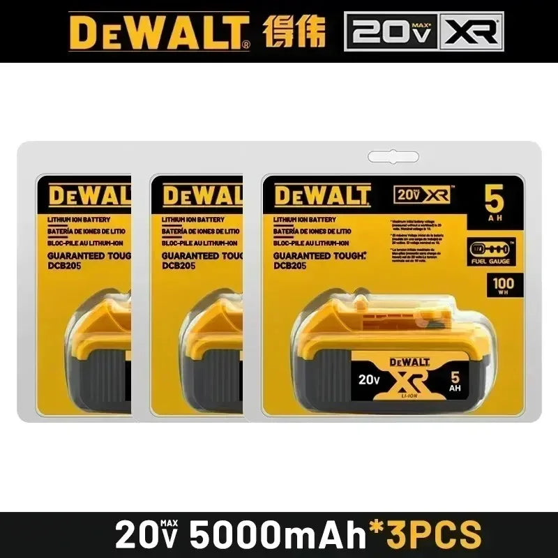 DeWALT Original Battery 20V 5.0Ah 6.0Ah MAX FlexVolt for DCB606 DCB205 DCB206 DCB209 DCB182 Power Tool with Charger