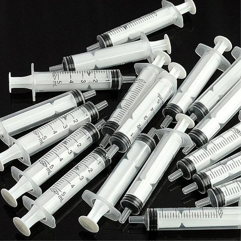 10x Disposable Plastic 5ml Syringes Without Needles for Laboratory Nutrition Measurement Small Pet Food Feeder (Without Needle)
