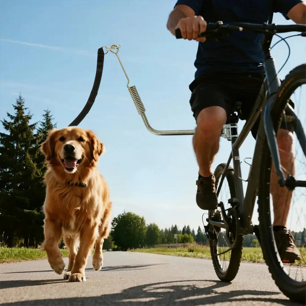 Adjustable Elastic Bike Leash Dog Stick Pet Traction Outdoor Cycling Dog Walking Buffer Stretchable Dog Leash Bike Accessory