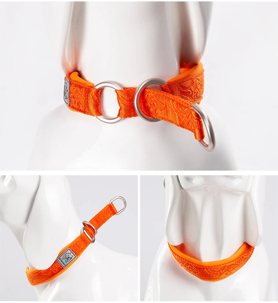 Winhyepet Pet Dog Collar P-chain No Pull Walking Traveling Light 3M Reflection Liner for Great & Small Puppy Bulldog  YC1851