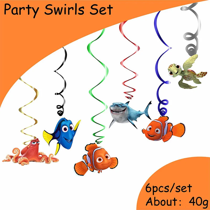 Finding Nemo Birthday Decoration Angle Disposable Tableware Cup Plate Tablecloth Baby Shower Kids GirlsBoy Party Supplies