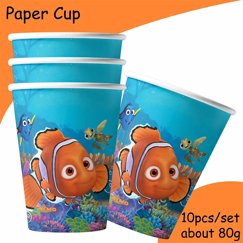 Finding Nemo Birthday Decoration Angle Disposable Tableware Cup Plate Tablecloth Baby Shower Kids GirlsBoy Party Supplies