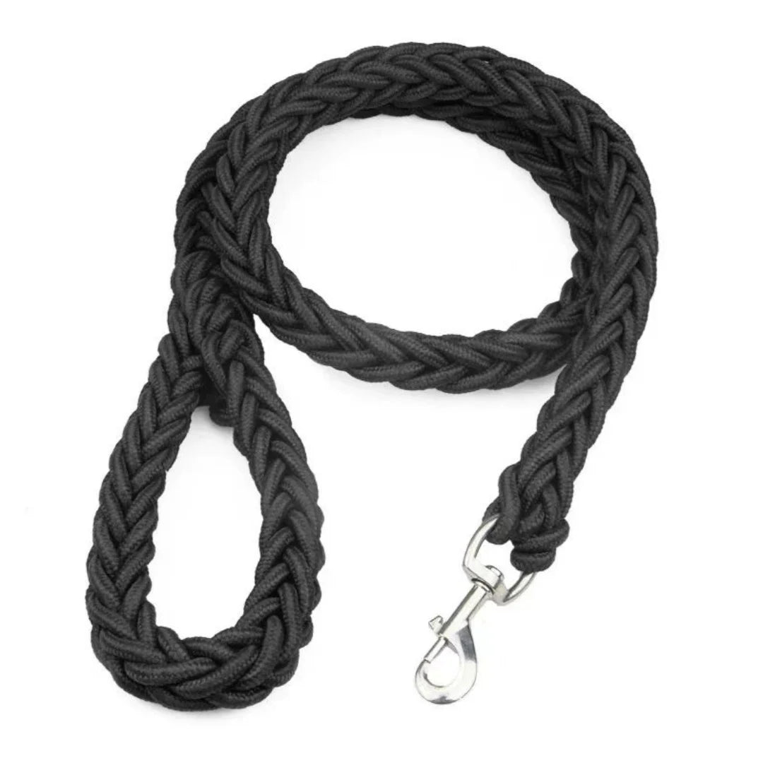 Durable Nylon Braided Large Dog Leash Traction Rope For Bulldog Rottweiler Hound Pets Walking Thick Hand Lead Accessories