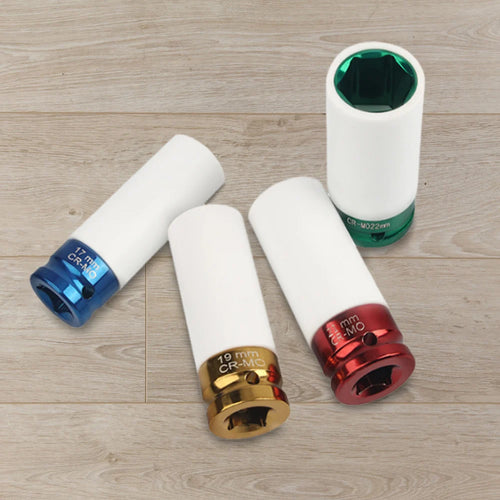 17/19/21/22mm Hex Sockets Pneumatic Wrench Tire Screw Sleeve 1/2 Inch Square Drive Tire Protection Sleeve Drive Wheel Protector