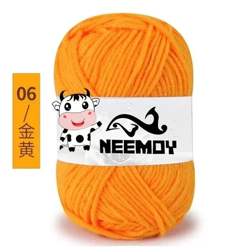 25g Neemoy New 4-strand Combed Milk Cotton Wool Ball Doll Blanket Hook Shoes Crochet Material Bag Wool Manual Weaving