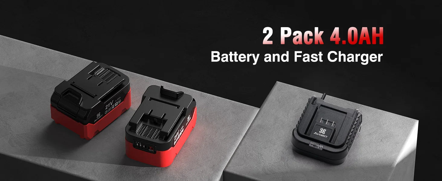 AVHRIT 1/2"Brushless Cordless Impact Wrench 650Nm(480Ft-lbs) 2200RPM w/ 2x4Ah Battery Kit & Sockets-Heavy Duty for Car/Truck/DIY
