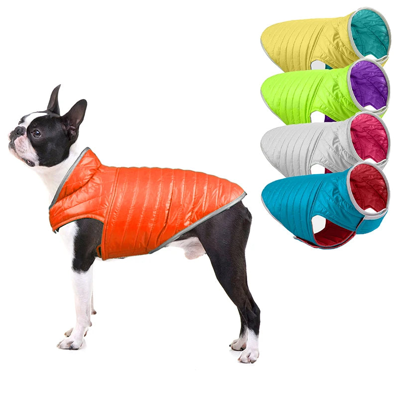 Winter Waterproof Pet Clothing Reversible Dog Clothes Reflective Puppy Jacket for Small Large Dogs Labrador French Bulldog Coat