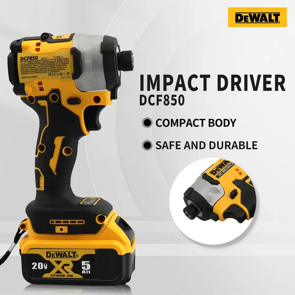 DEWALT DCF850 20V MAX Brushless Impact Driver 205NM 3-Speed 3250RPM 1/4" Hex Chuck PrecisionDrive Bare Tool