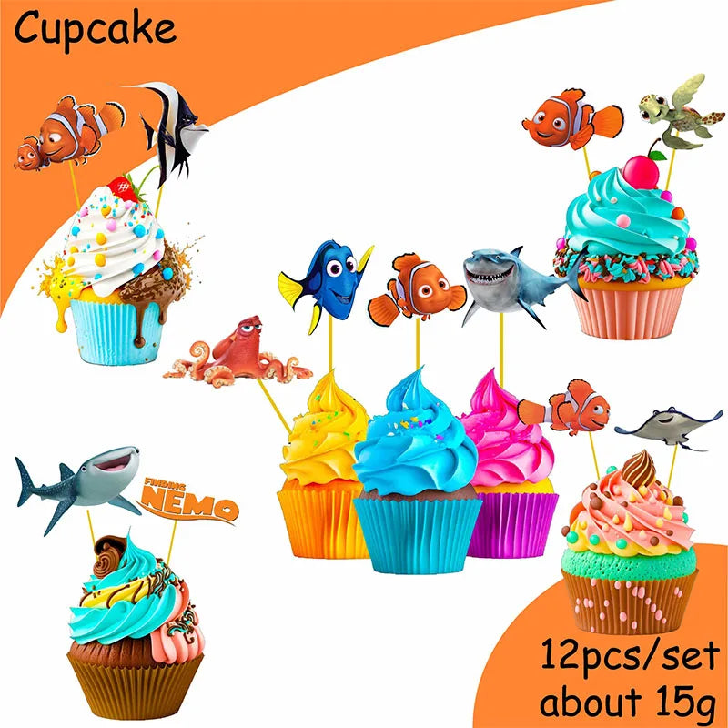 Finding Nemo Birthday Decoration Angle Disposable Tableware Cup Plate Tablecloth Baby Shower Kids GirlsBoy Party Supplies