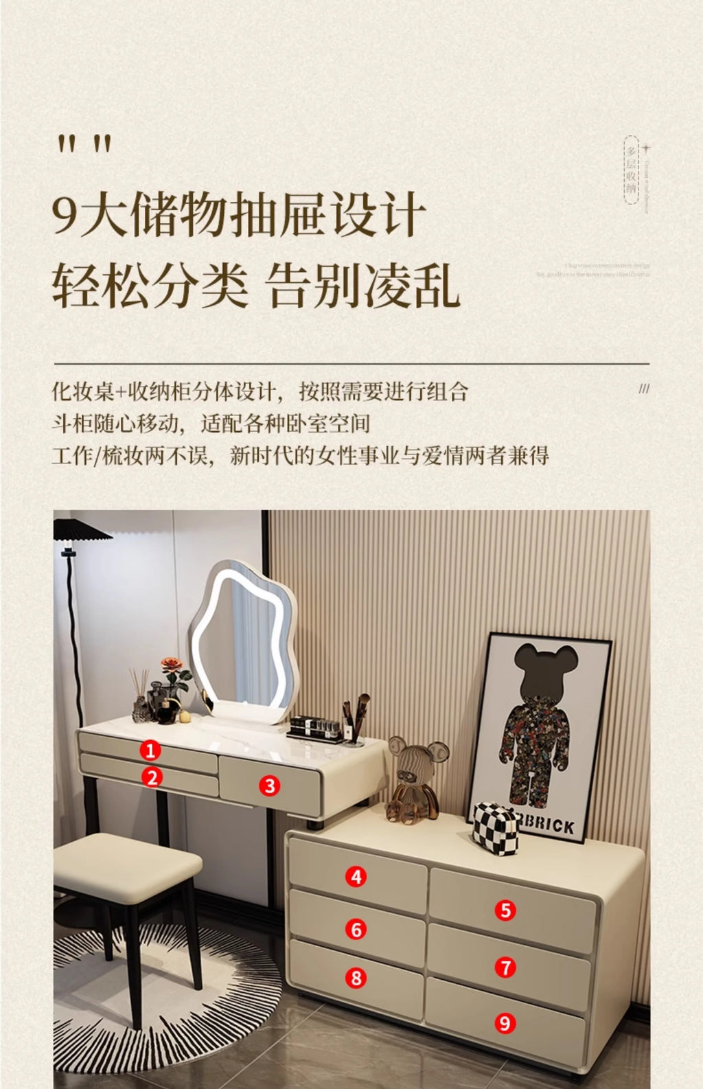 Decor Vanity Table Modern Dresser Drawer Vanity TableLuxury Bedroom Tocador De Maquillaje Para Dormitorio Bedroom Furniture