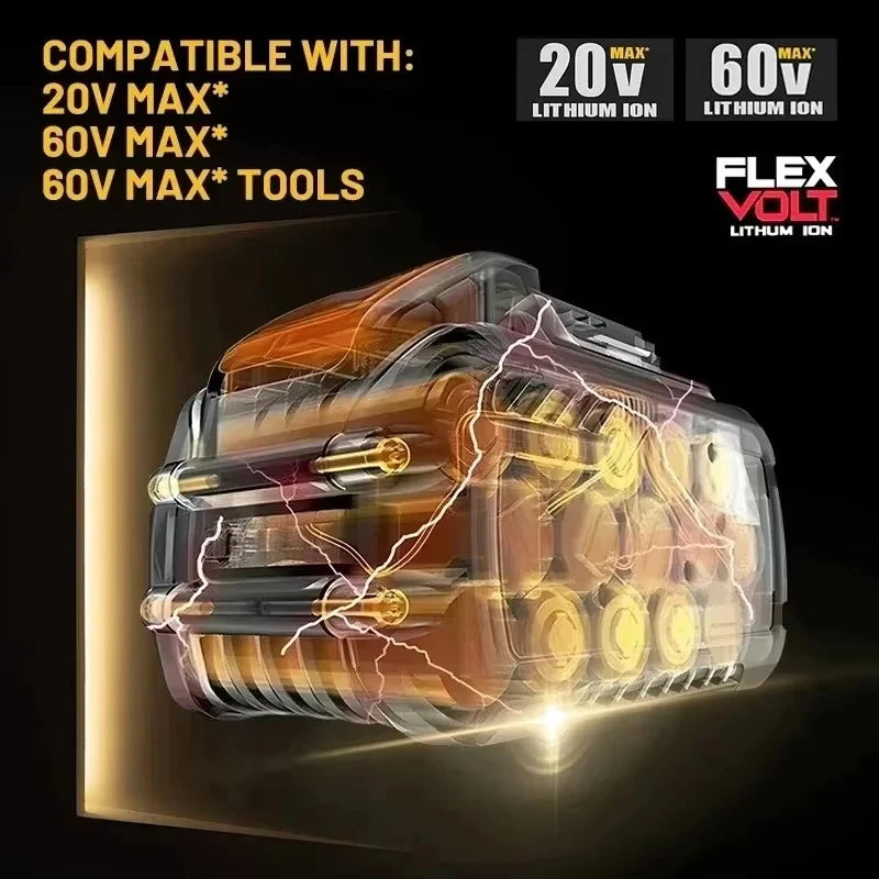 🦞DeWALT 100% Original Battery 20V/60V9Ah MAX FlexVolt for DCB205 DCB206 DCB209 DCB182 Power Tool with Charger🚀
