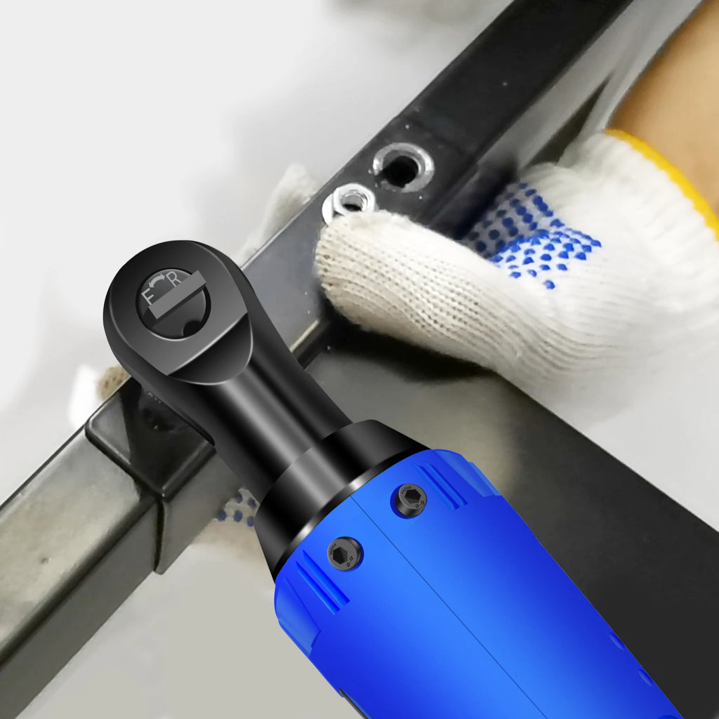 3/8” Electric Cordless Ratchet Wrench Set with 2 x1500mAh Batteries 40Nm Cordless Ratchet Wrench 90° Angle Wrench, 7 Sockets Set