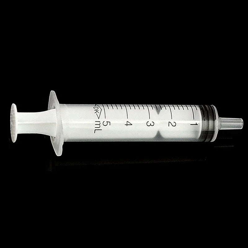 10x Disposable Plastic 5ml Syringes Without Needles for Laboratory Nutrition Measurement Small Pet Food Feeder (Without Needle)