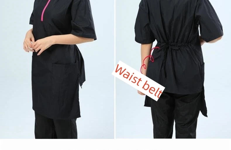 Pet Dog Grooming Clothing Waterproof Work Clothes Pet Groomer Uniforms Long Style Hair Salon Anti Hair Smock Hairdresser Gown