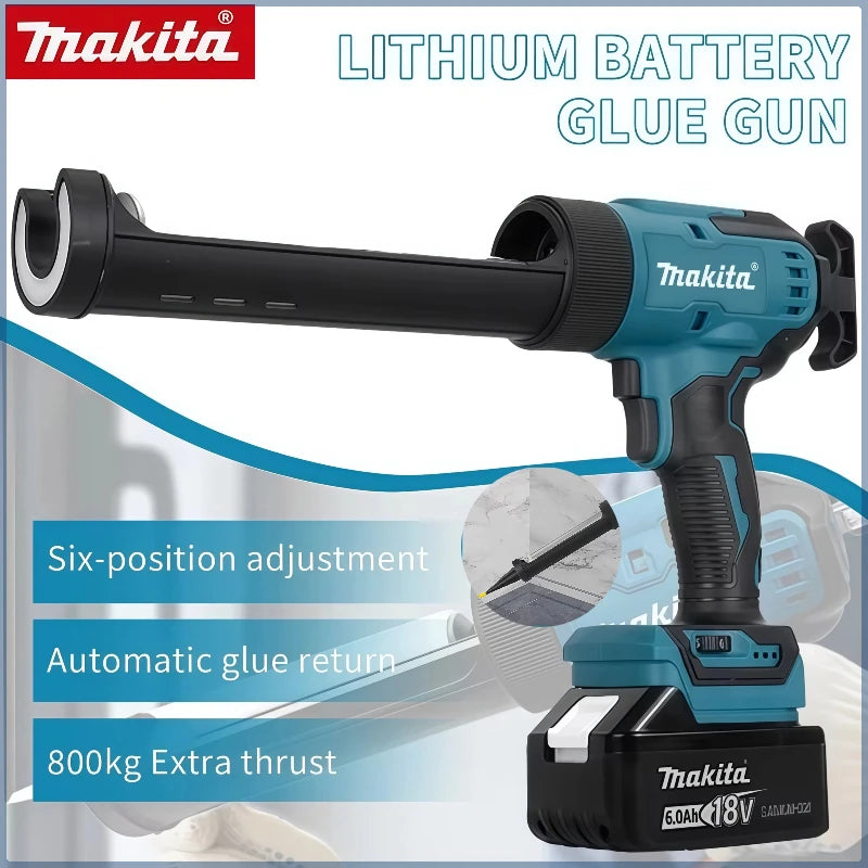 Makita  18V Battery Electric Glass Caulking Gun LED 6 Speed Cordless Silicone Gun Multifunctional DIY Repair Tool