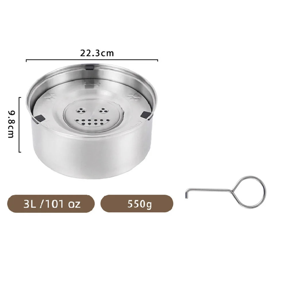 Dog Water Feeder Bowl，Big Capacity Stainless Steel Dog Cat Pet Floating Bowl，No Spill Anti-Splash Dog Water Dispenser Bowl