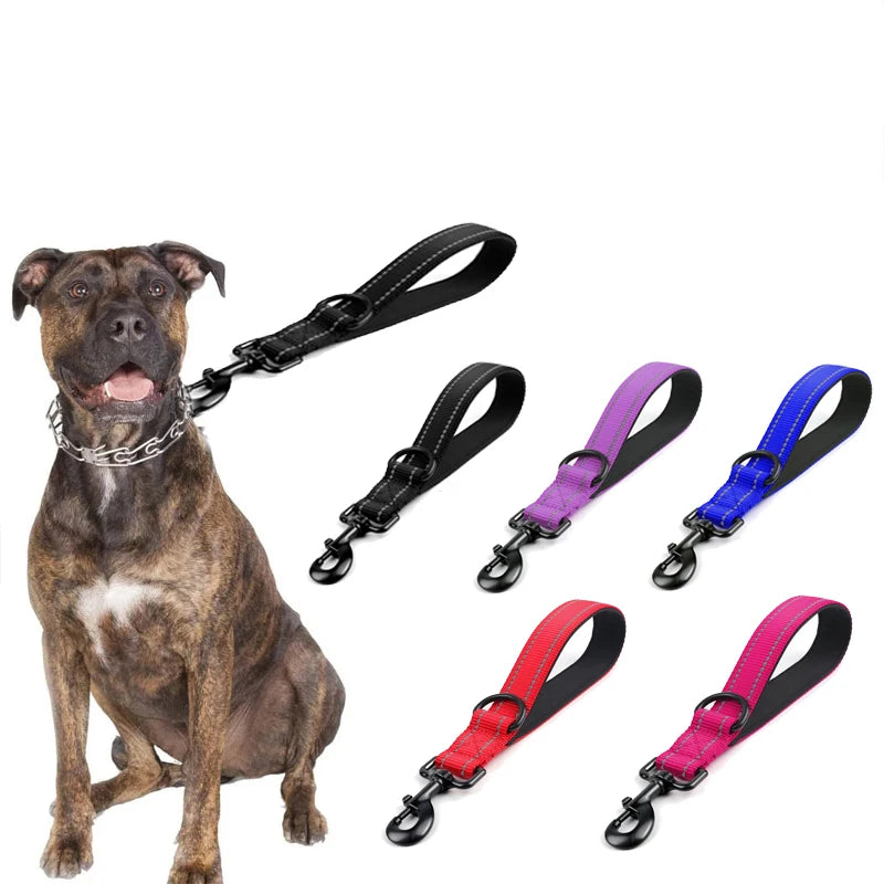 30/45/60cm Dog Leash Short Dogs Leash Nylon Leashes for Large Dog Walking With Zinc Alloy Lock Lockable 360 Degree Rotation