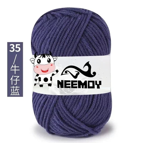 25g Neemoy New 4-strand Combed Milk Cotton Wool Ball Doll Blanket Hook Shoes Crochet Material Bag Wool Manual Weaving