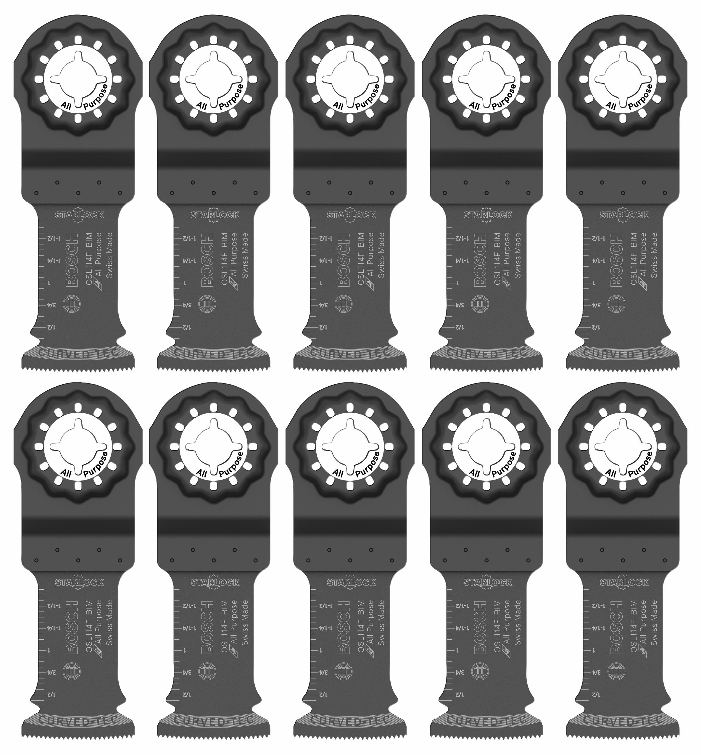 BOSCH OSL114F-10 1-1/4 In. Starlock® Oscillating Multi Tool Bi-Metal Plunge Cut Blade 10 pk.