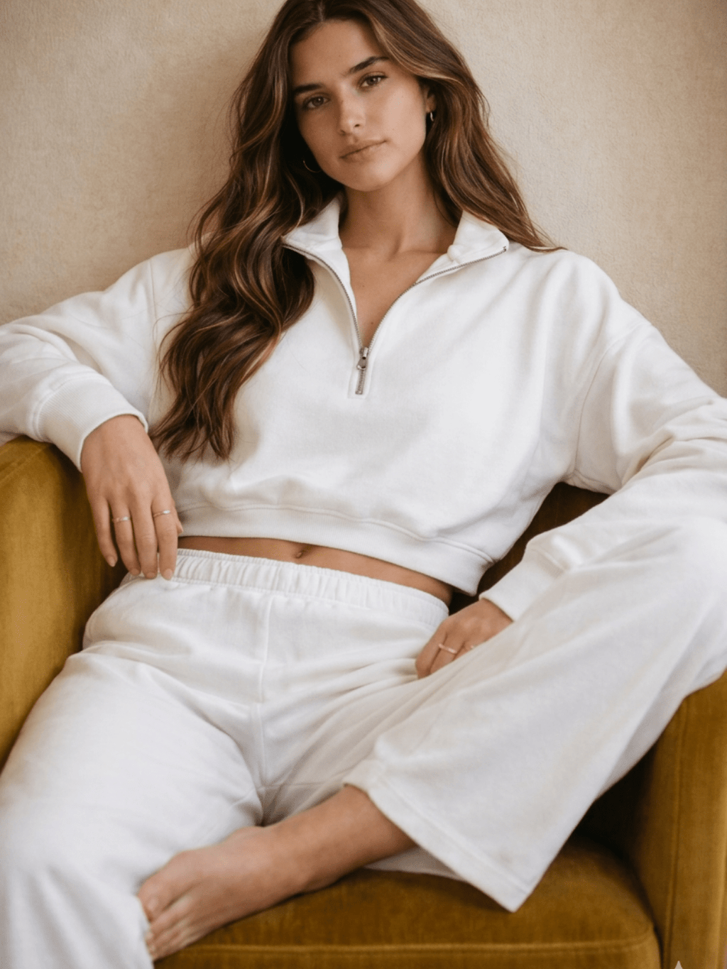 Cropped half-zip