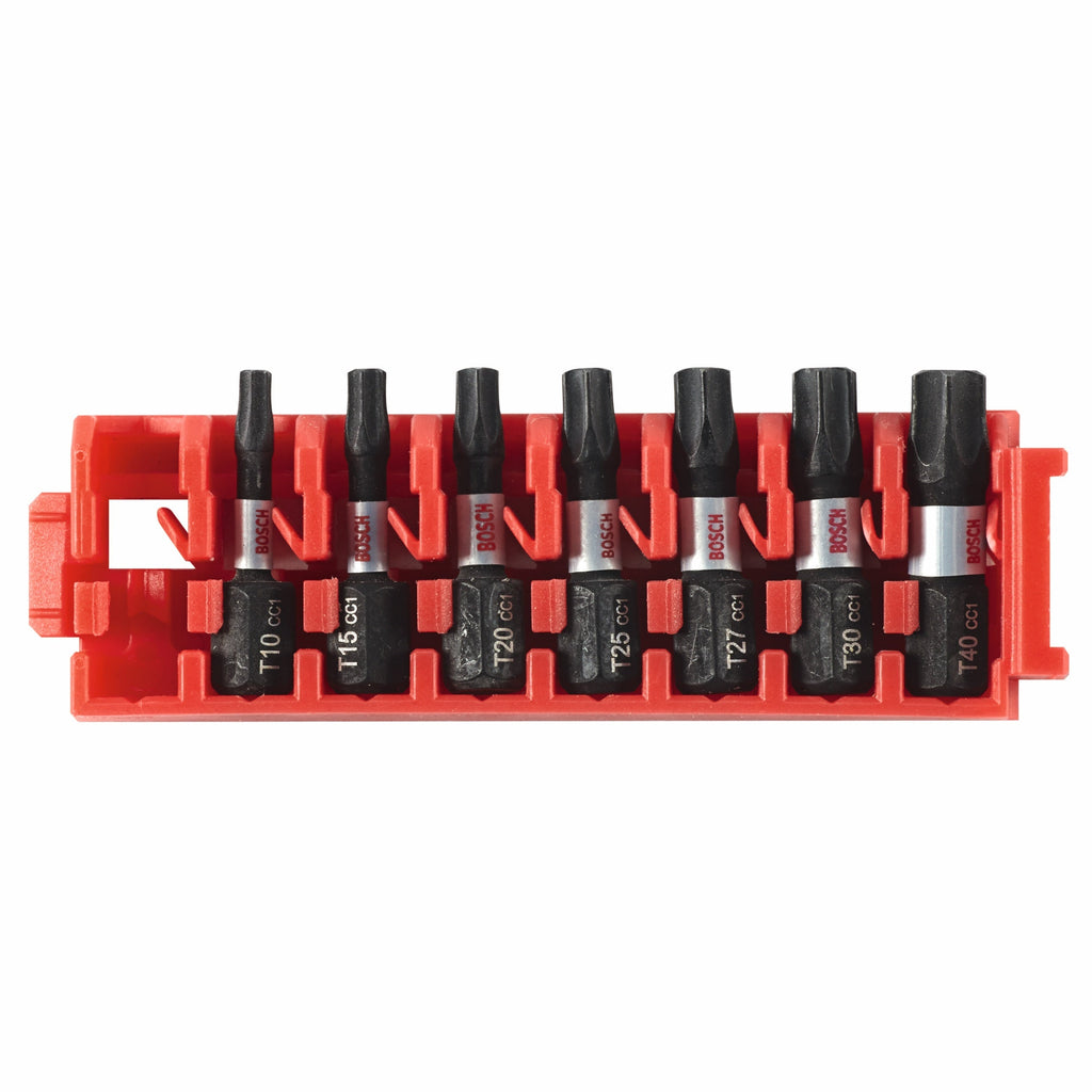 BOSCH ITDTV107C 7 pc. Driven 1 In. Impact Torx® Insert Bit Set with Clip for Custom Case System